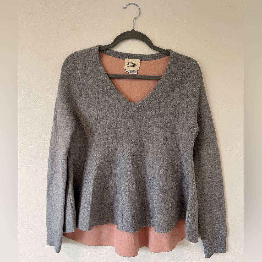 Anthropologie Atelier Camille gray sweater, size xs